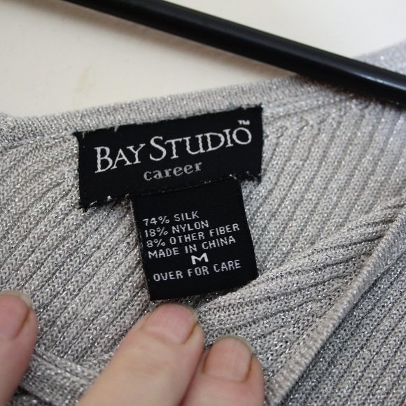 Bay Studio Career silver sweater size medium. - Picture 3 of 5
